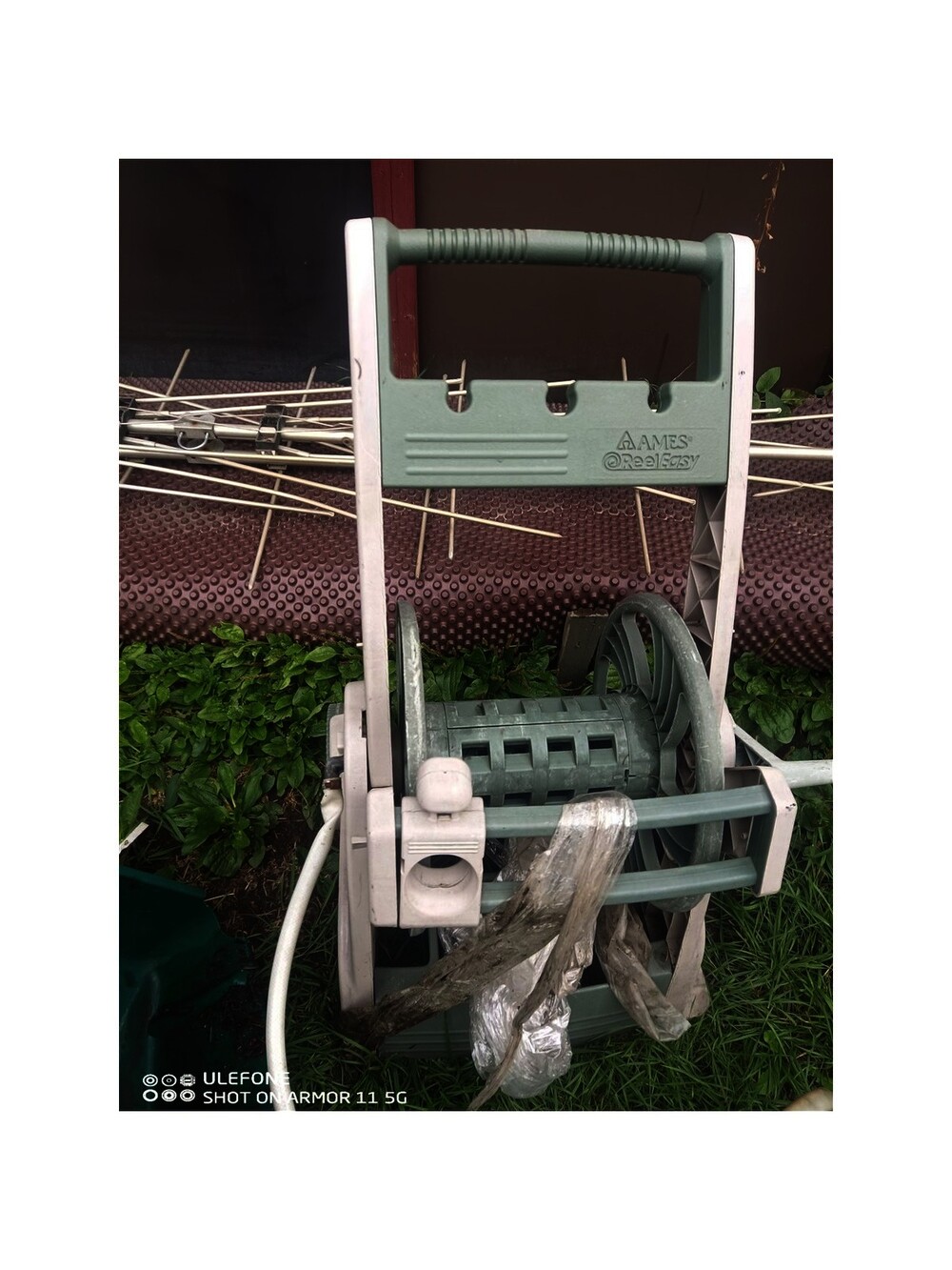 Ames ReelEasy Portable Garden Hose Reel Cart with Hose
